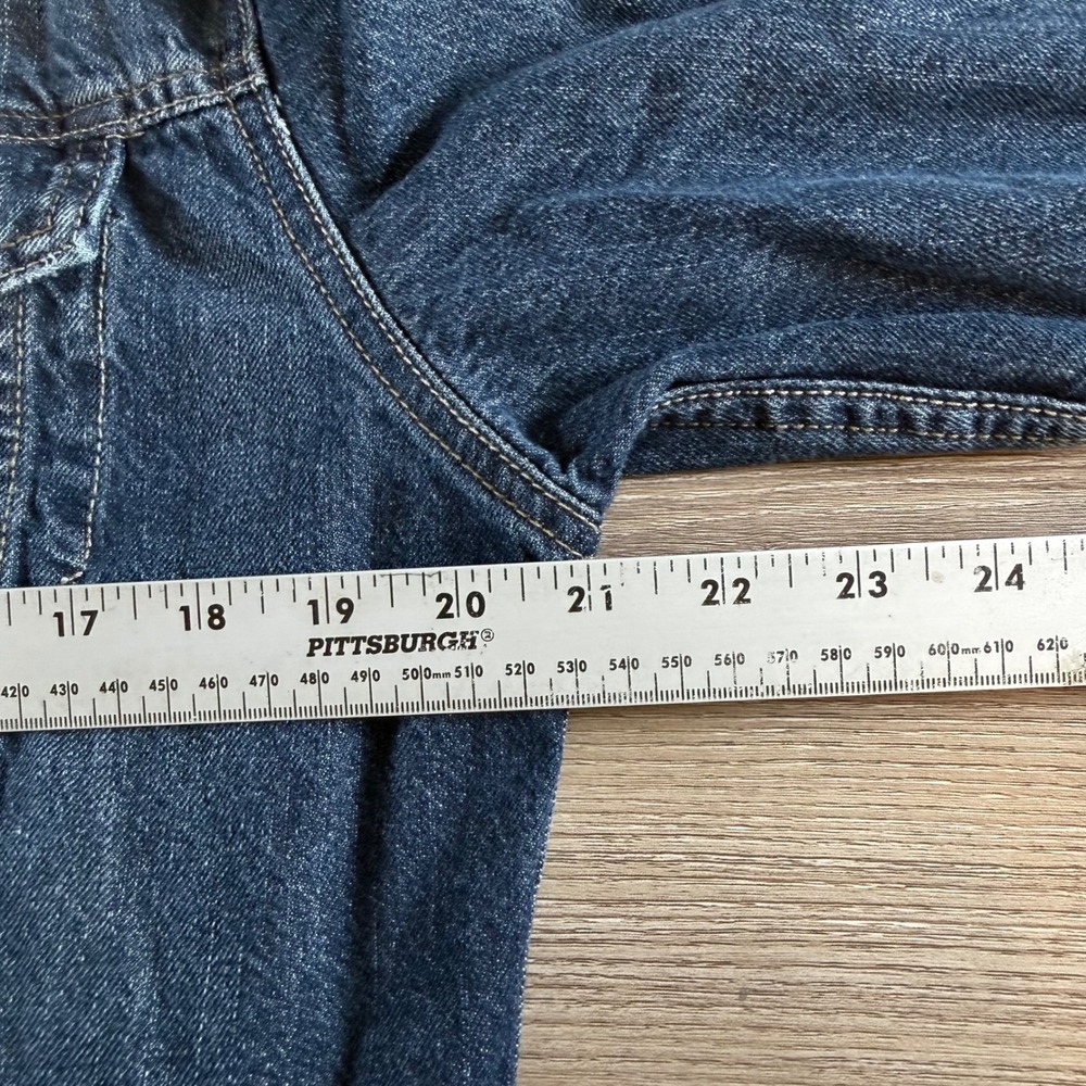 Old Navy Denim Trucker Jacket Womens Large Blue Workwear Streetwear Grunge Punk - Picture 5 of 11